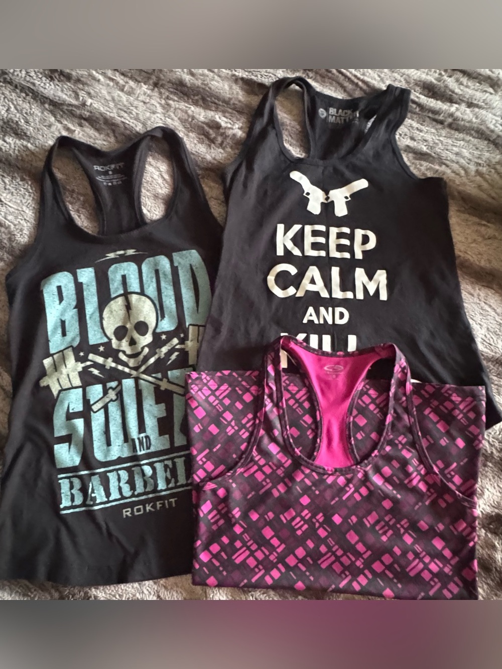 Lot women's tank tops. Black Matter, Champion, Rokfit